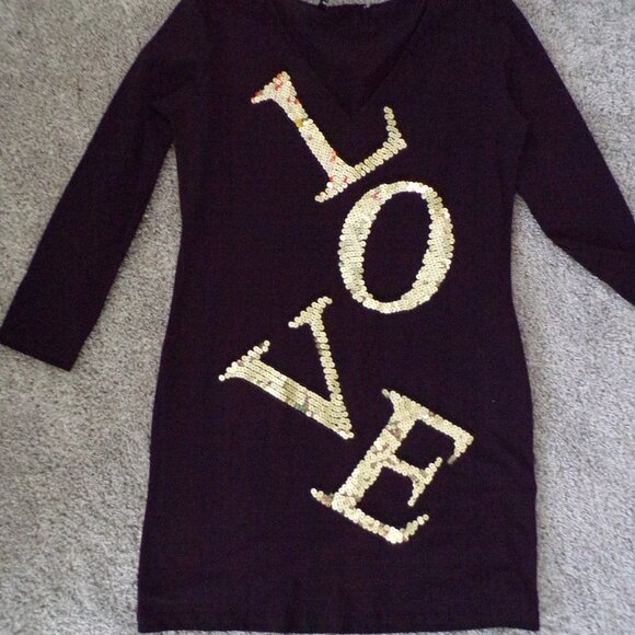 NWT Love Moschino black and gold sequined mini Party dress 6 - Picture 2 of 7